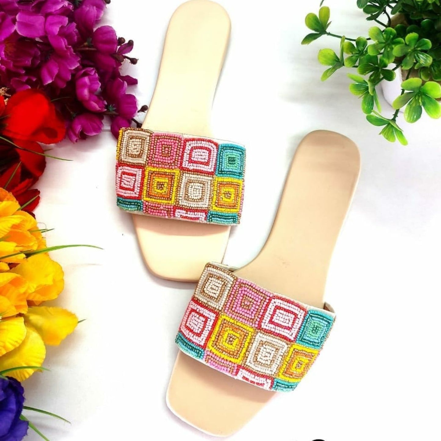 Handcrafted Flat Sandal, Sparkle