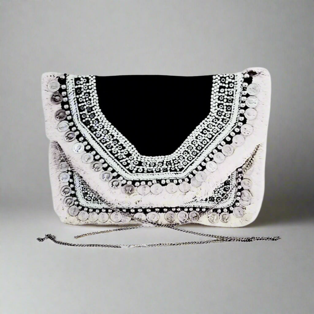 Handcrafted Boho Bag, Onyx Glow