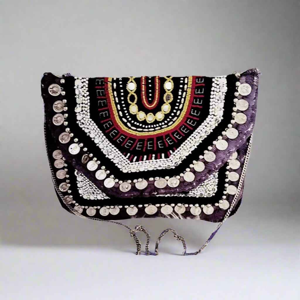 Handcrafted Boho Bag, Midnight Spark