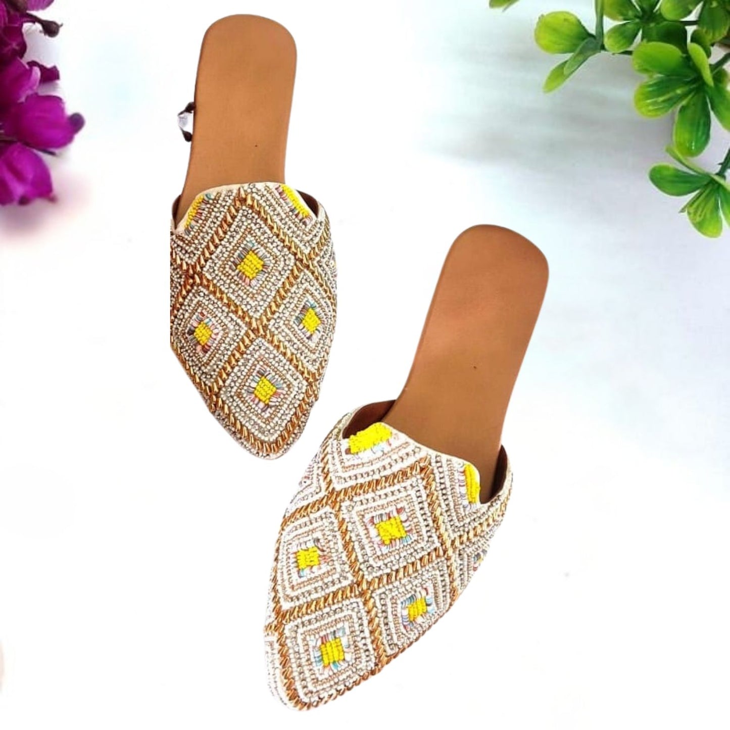 Handcrafted Flat Mules, Serene