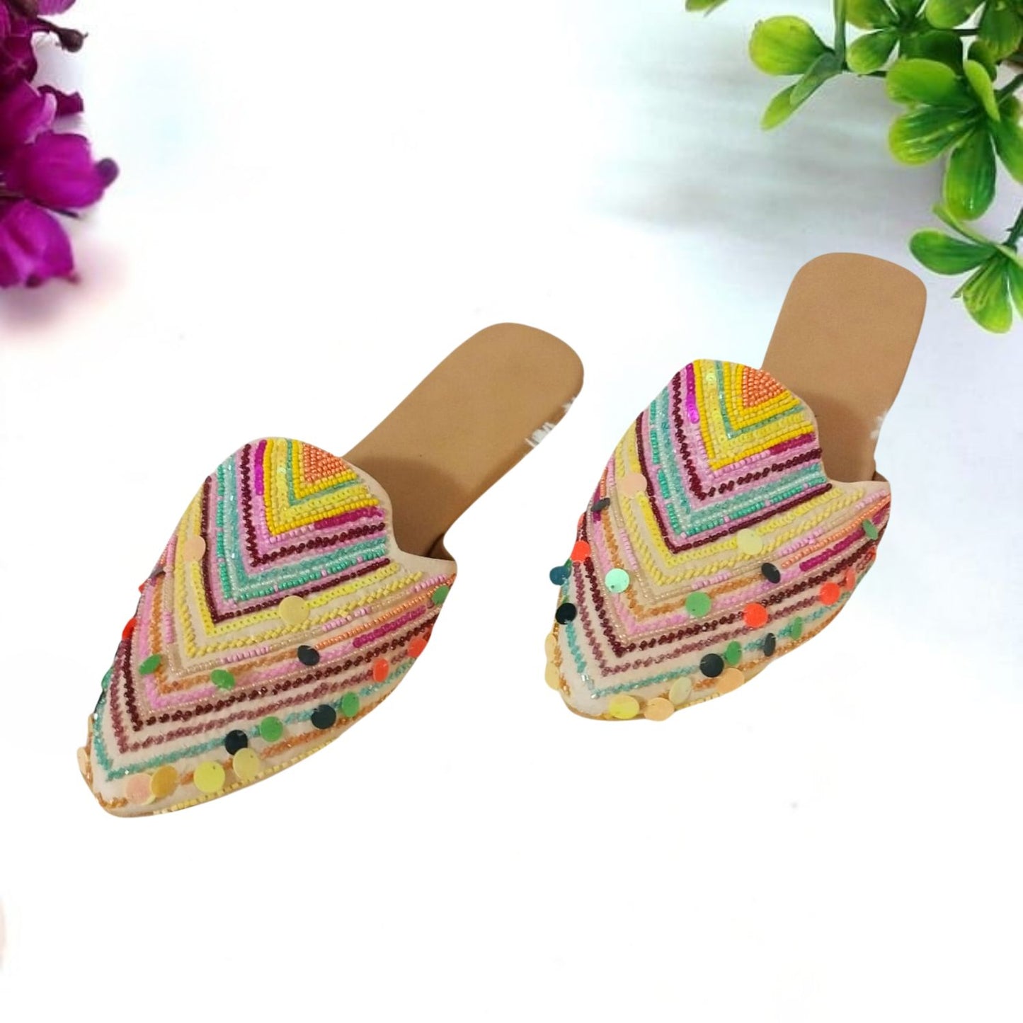 Handcrafted Flat Mules, Whisper