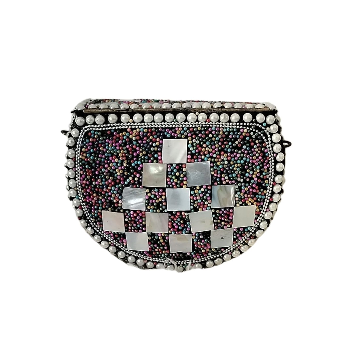 Handcrafted Unique Metal Clutch, Gleam Grace