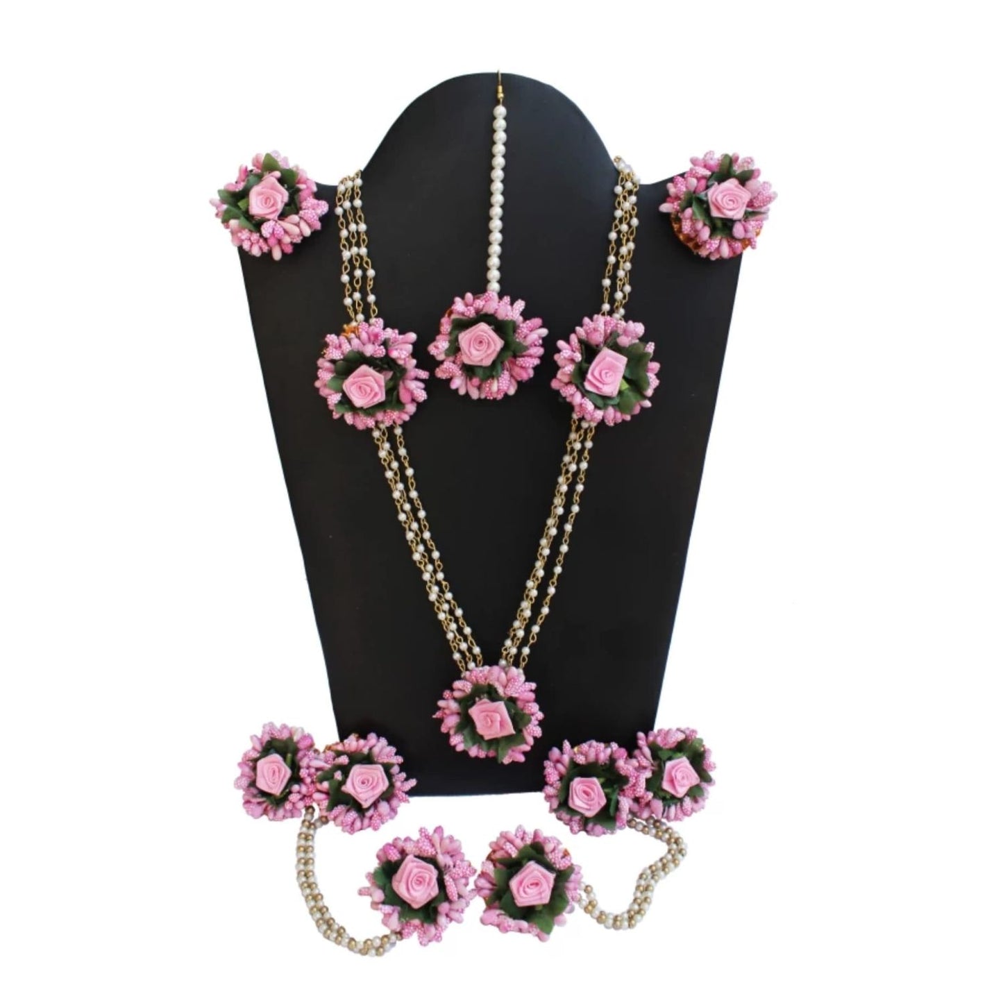 Handcrafted Artificial Jewelry Set, Fuchsia Charm
