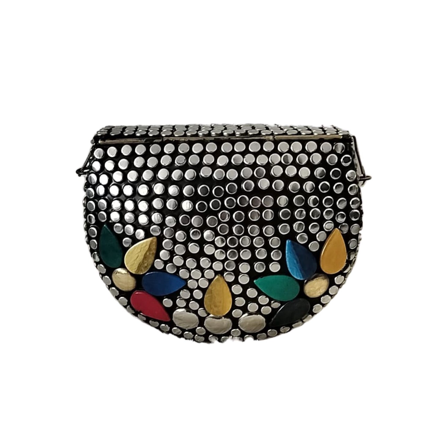 Handcrafted Unique Metal Clutch, Elysian Edge