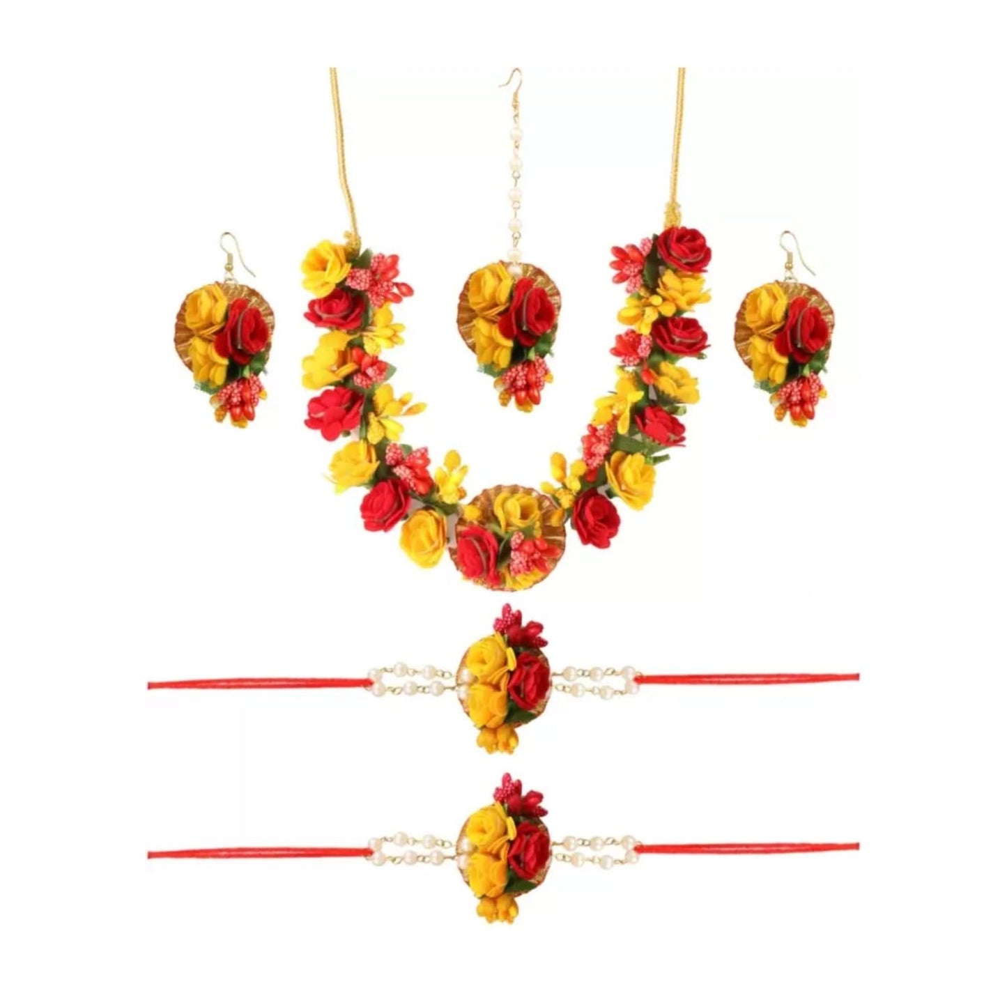 Handcrafted Artificial Jewelry Set, Fiery Petal