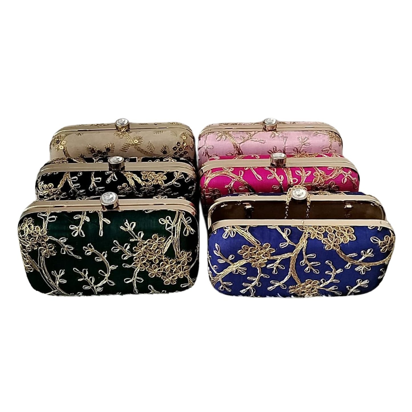 Handcrafted Embroidered Clutch, Threaded Harmony