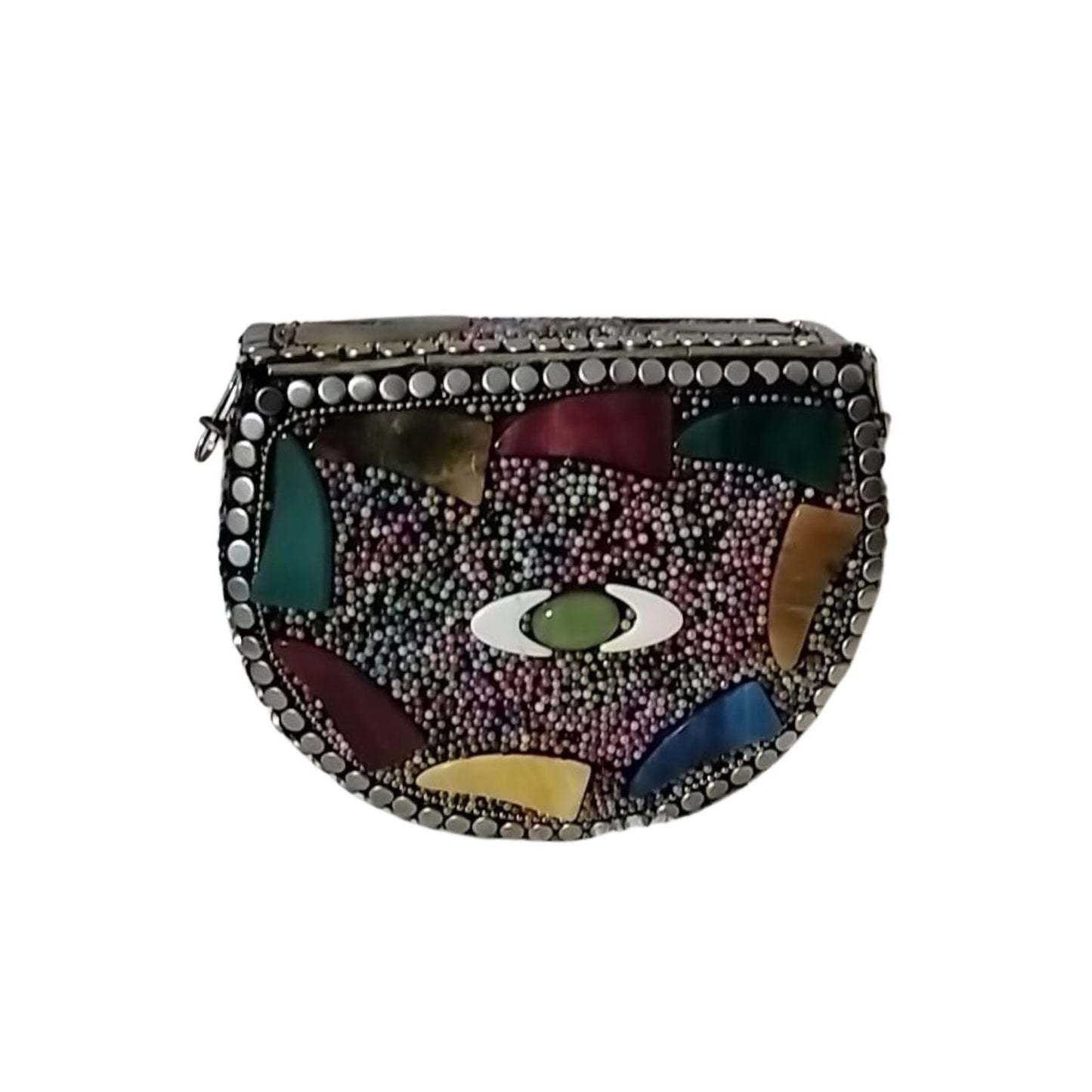 Handcrafted Unique Metal Clutch, Retro Elegance