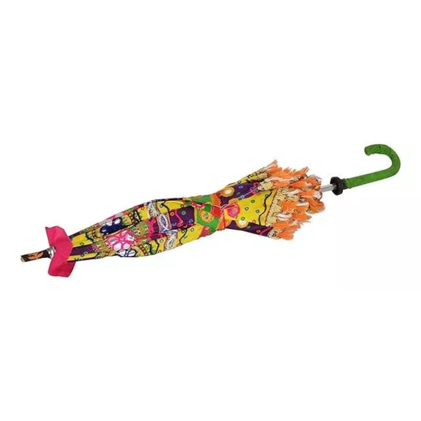 Handcrafted Embroidered Umbrella, Festive Bloom