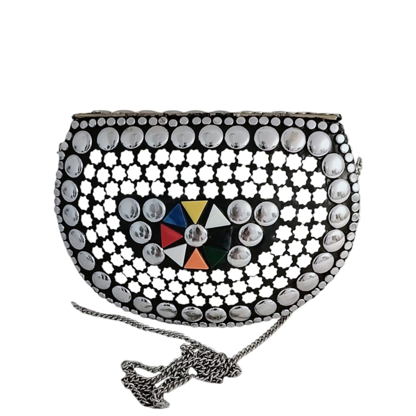 Handcrafted Unique Metal Clutch, Vintage Couture