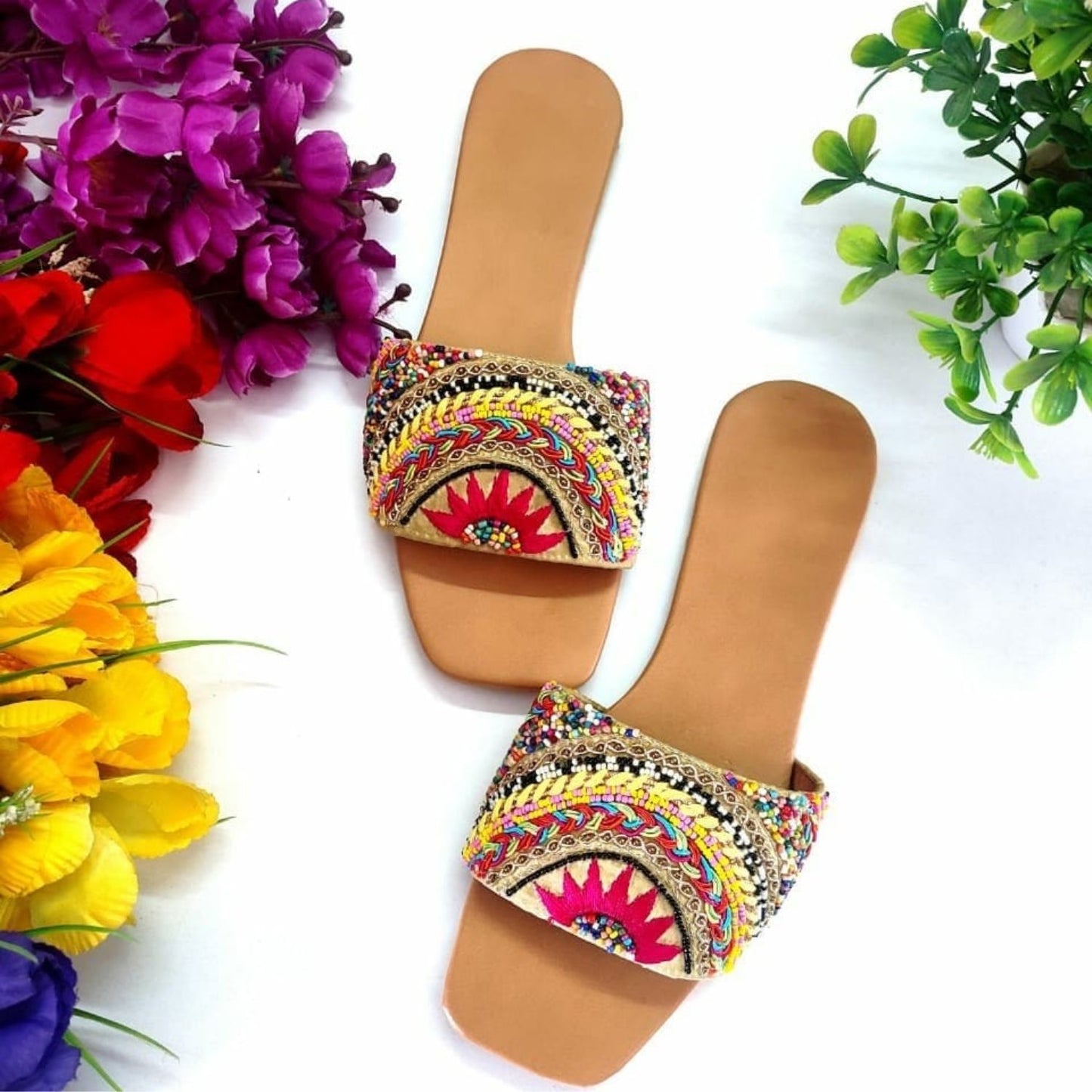 Handcrafted Flat Sandal, Luster