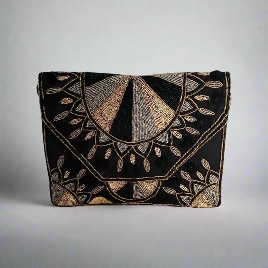 Handcrafted Boho Bag, Charcoal Amber
