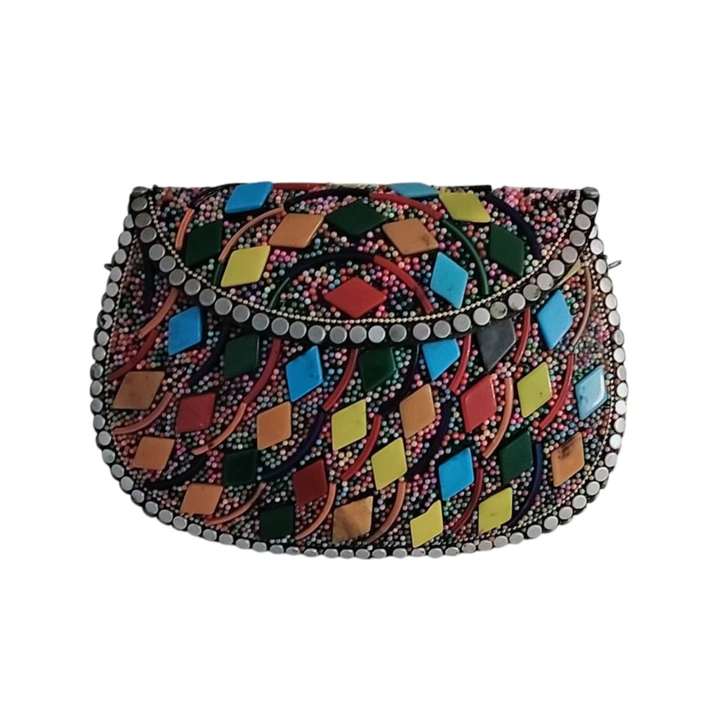 Handcrafted Unique Metal Clutch, Retro Elegance